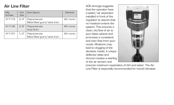 Replacement Parts & Accessories Air Line Filter